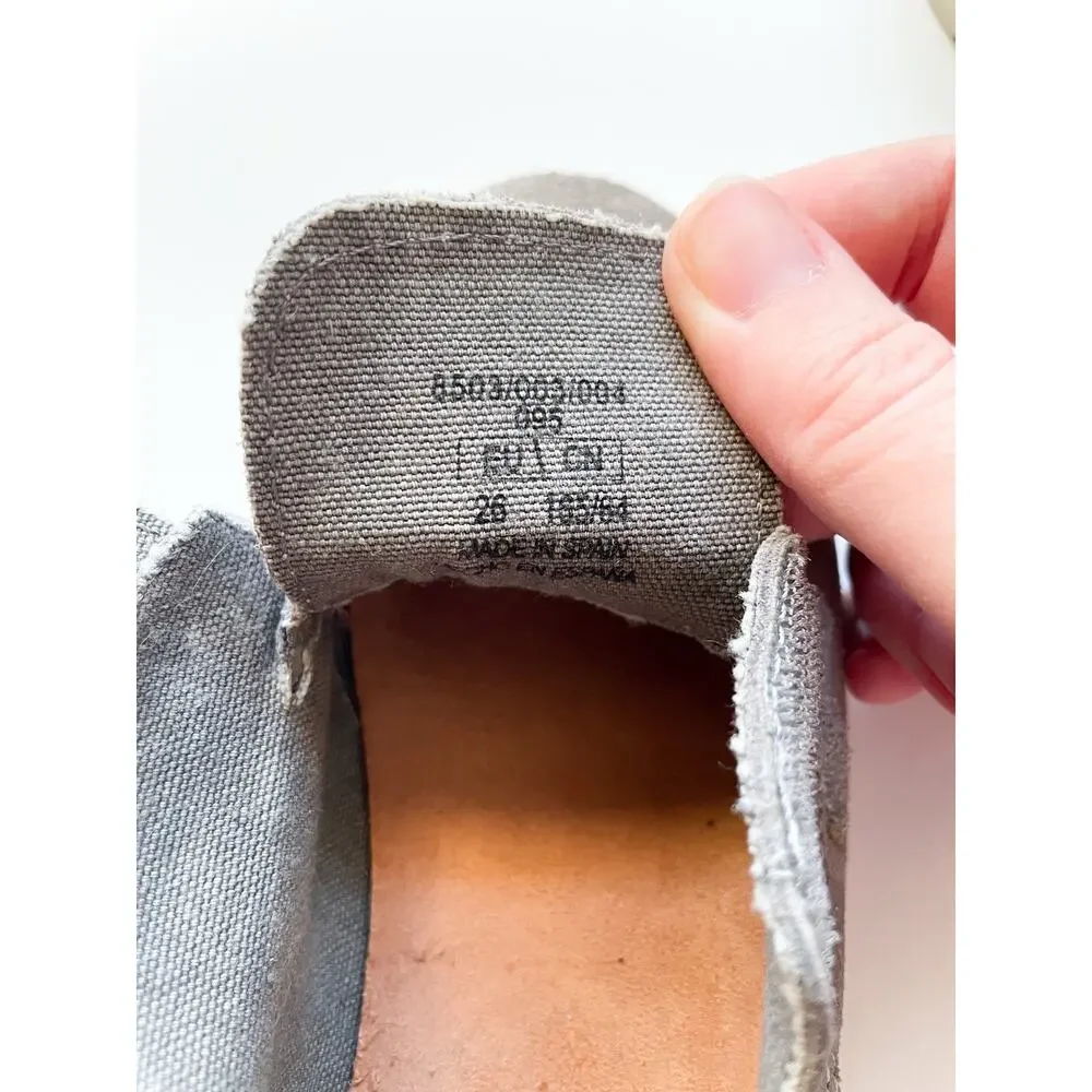 Zara Boy's Grey Suede Leather Monk Loafer Shoes Size 25 3/4 Years